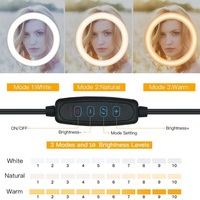 10 "LED Selfie lampa pierścieniowa koło wypełnić światło ściemniania okrągła lampa statyw Trepied makijaż fotografia RingLight telefon stojak uchwyt 2